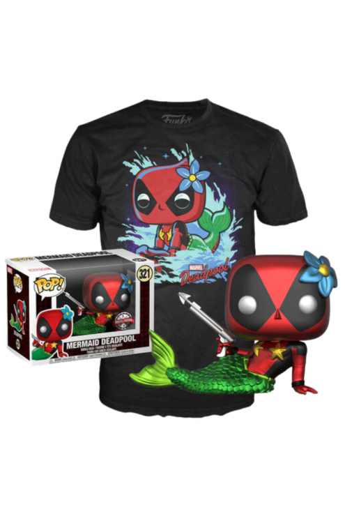 Funko POP! &amp; T-shirt Marvel - Mermaid Deadpool #321 (Rozmiar M).png