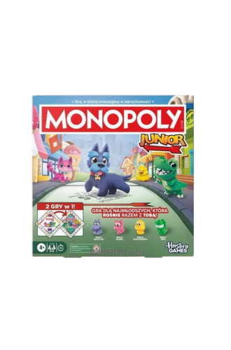 Monopoly Junior 2 w 1 – gra planszowa dla dzieci od 4 lat, Hasbro