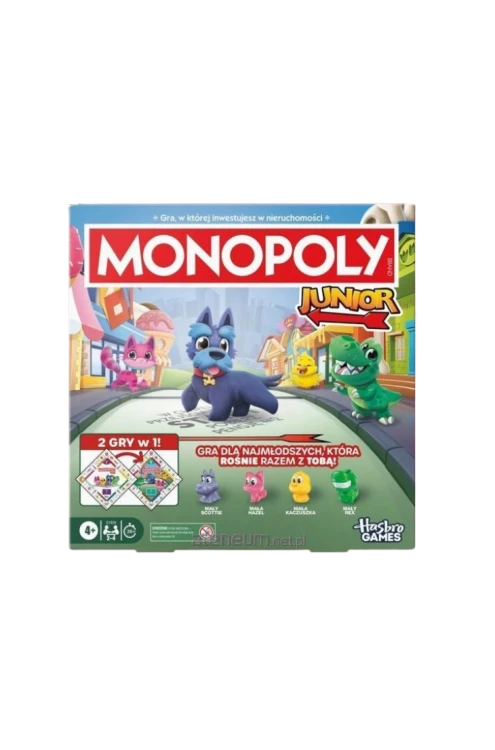 Monopoly Junior 2 w 1 – gra planszowa dla dzieci od 4 lat, Hasbro