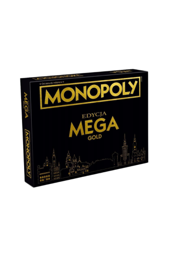 Monopoly Mega Gold – gra planszowa w czarno-złotej edycji z wieżowcami, Winning Moves