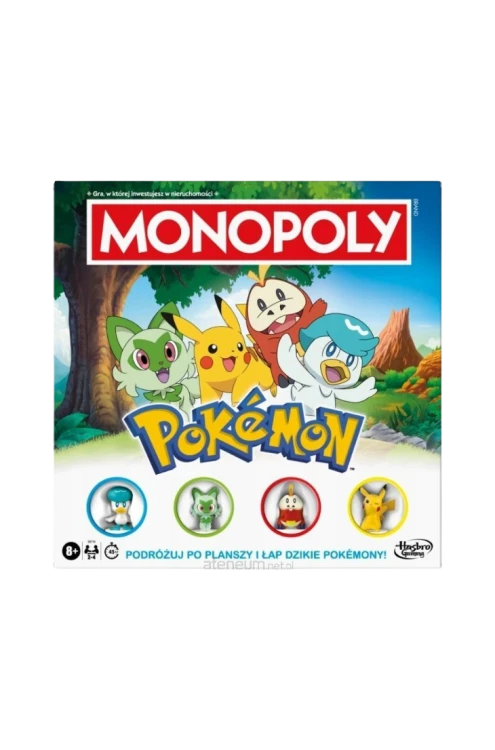 Monopoly Pokémon – rodzinna gra planszowa z Pikachu dla 2–4 osób, Hasbro