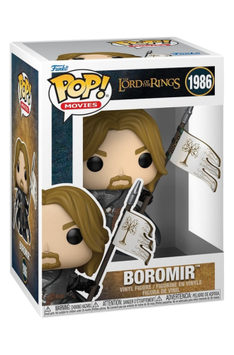 Funko POP! Boromir #1986 – figurka Władca Pierścieni z mieczem i sztandarem Gondoru, Funko, pudełko
