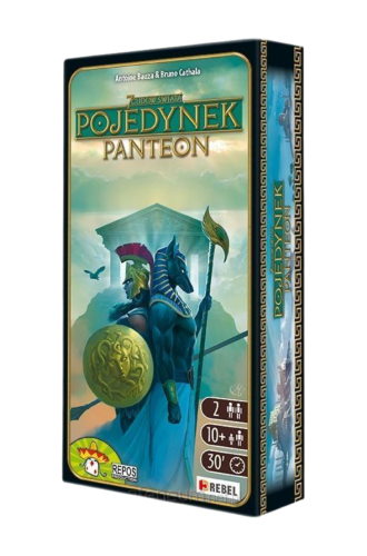 7 Cudów Świata: Pojedynek – Panteon Rebel – dodatek do gry strategicznej dla 2 osób, wprowadzający starożytne bóstwa i nowe świątynie, CG-PL02.
