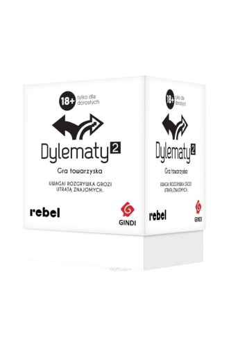 Dylematy 2 Rebel – imprezowa gra karciana 18+ dla 4–15 osób, 165 kart z dylematami moralnymi, kod DYL2-PL-P01-2019.