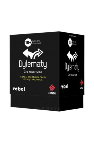 Dylematy Rebel – gra imprezowa dla dorosłych 18+ z 165 kartami moralnych wyborów, dla 4–15 osób, kod DYL-PL-P01-2019.